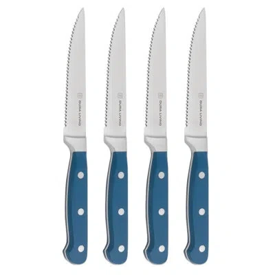 Dura Living 4 Piece Forged Stainless Steel Steak Knife Set In Royal Blue