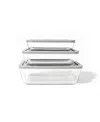 DURA LIVING 6-PIECE RECTANGULAR NESTING FOOD STORAGE AND MEAL PREP CONTAINER SET