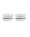Dura Living 8-piece 6.5 Cup Rectangular Food Storage And Meal Prep Container Set In Gray