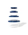 Dura Living 8-piece Round Nesting Food Storage And Meal Prep Container Set In Blue