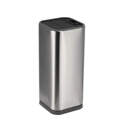 Dura Living Universal Knife Block Holder, Stainless Steel Organizer, Space-saving Storage Stand In Silver