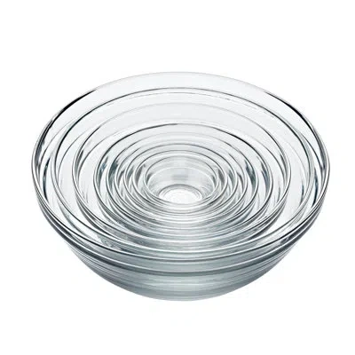 Duralex Gigogne Tempered Glass 9 Piece Nested Mixing Bowl Set In Clear