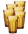 Duralex Set Of 6 Picardie Tumbler Highballs In Tangerine