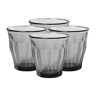 Duralex Picardie Clear Tumbler 4-pc. 10oz. Drinkware Set In Gray