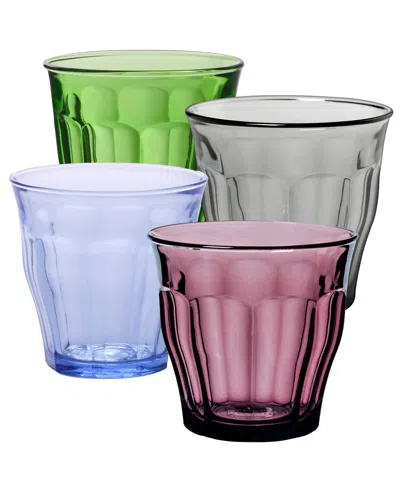 Duralex Set Of 4 Picardie Mixed Tumblers In Multi