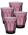 Duralex Set Of 4 Picardie Tumblers In Plum