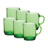 Duralex Versailles 6-pc. 8oz. Coffee Mug Set In Green
