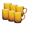 Duralex Versailles 6-pc. 8oz. Coffee Mug Set In Orange