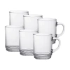 Duralex Versailles 6-pc. 8oz. Coffee Mug Set In White