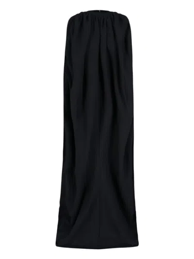 DURAN LANTIK DRAPED MAXI DRESS - BLACK