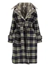 Duran Lantik Oversized Plaid Belted Coat In Multicolor