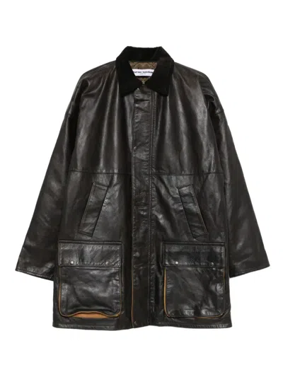 Duran Lantink Corduroy-collar Jacket In Brown