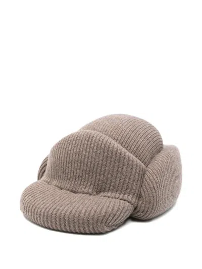 DURAN LANTINK EAR-FLAP RIBBED-KNIT HAT