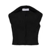 Duran Lantink Pinstripe Cropped Top In Black