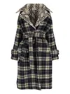 Duran Lantink Snake-print Lapel Oversized Tartan Wool Coat In Black
