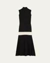 Duran Lantink Mock-neck Sleeveless Floating Knit Maxi Dress In Black