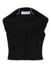 Duran Lantink Pinstripe Cropped Top In Black