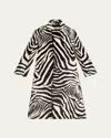 Duran Lantink Sculptured Zebra-print Velvet Oversized Coat In Black