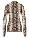 Duran Lantink Snakeskin-print High-neck Top In Silver