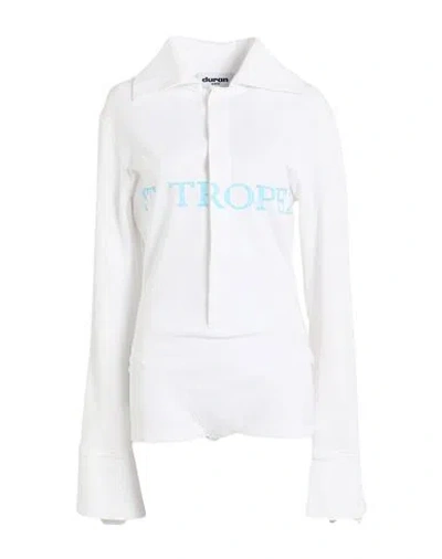 Duran Lantink Woman Bodysuit White Size M Cotton