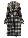 Duran Lantink Belted Plaid Coat In Multi