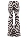 Duran Lantink Zebra-print Flared Trousers In White