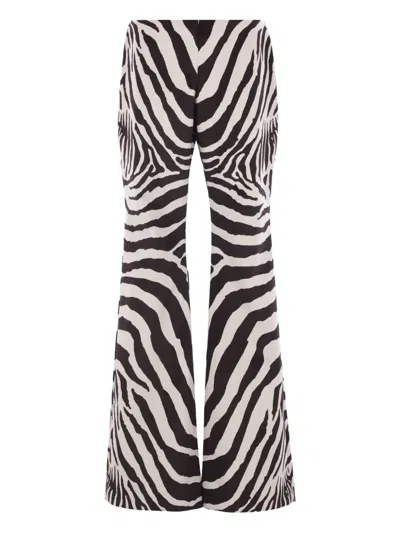 DURAN LANTINK ZEBRA-PRINT FLARED TROUSERS