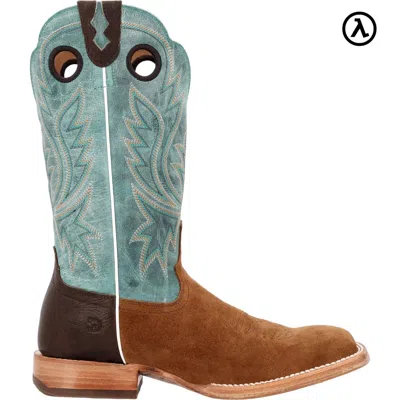 Pre-owned Durango Boots Durango® Prca Collection Roughout Western Boots Ddb0467 - All Sizes - In Whiskey Tobacco And Aqua