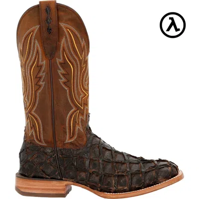 Pre-owned Durango Boots Durango® Premium Exotics™ Dark Brown Pirarucu Western Boots Ddb0380 - All Sizes