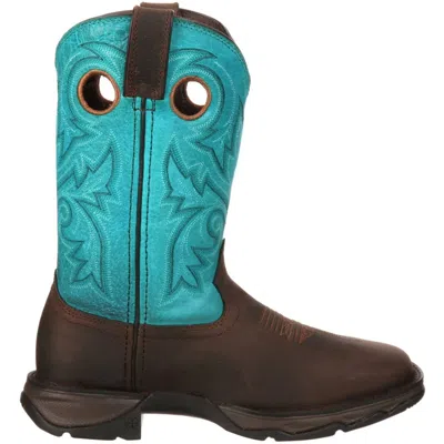 Durango Boots Women's Steel-toe Lady Rebel Bar None Work Boots In Dark Brown/turquoise