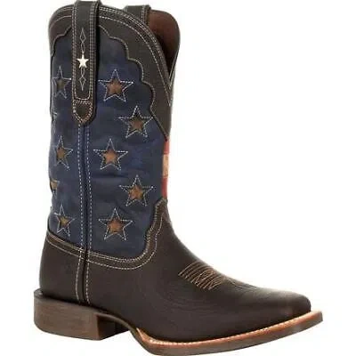 Pre-owned Durango Men's 12" Rebel Pro™ Western Boot Dark Chestnut/vintage Flag - Ddb0303 In Dark Chestnut And Vintage Flag