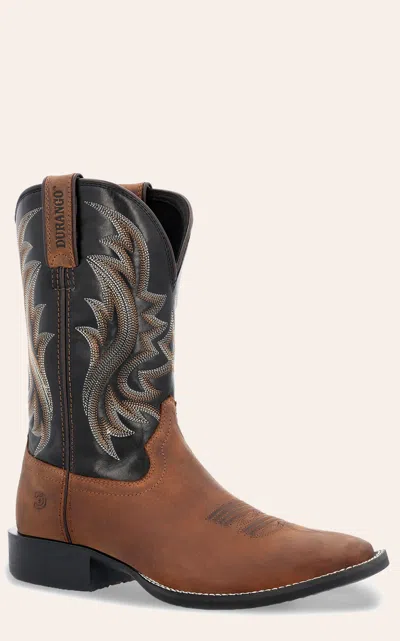 Durango Men's Dark Brown & Black Shylo Wide Square Toe Cowboy Boots