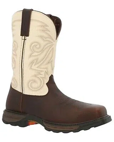 Pre-owned Durango Men's Maverick Xp Waterproof Western Work Boot - Steel Toe - Ddb0330 In Brown