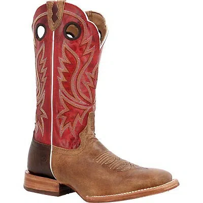 Pre-owned Durango ® Men's Prca Collection Bison Western Boot In Sand Tobacco And Cayenne