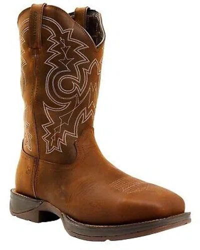Pre-owned Durango Men's Rebel Pull On Waterproof Work Western Boot - Steel Toe - Ddb0389 In Brown