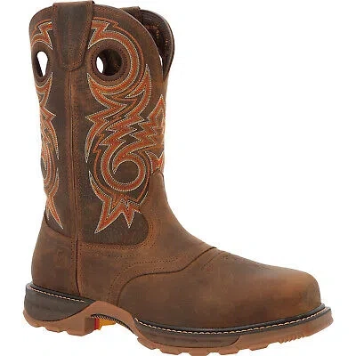 Pre-owned Durango Mens Maverick Xp Ct Wp Burly Brown Leather Work Boots