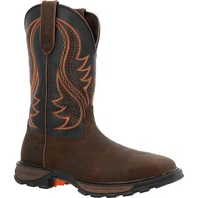 Pre-owned Durango Mens Maverick Xp St Ventilated Tobacco Leather Work Boots In Brown