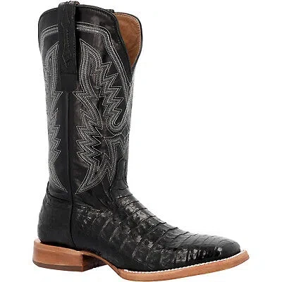 Pre-owned Durango Mens Prca Western Black Stallion Caiman Belly Cowboy Boots