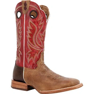Pre-owned Durango Mens Prca Western Sand Tobacco/cayenne Bullhide Cowboy Boots