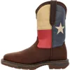Durango Texas Flag Steel Toe Work Boot In Brown
