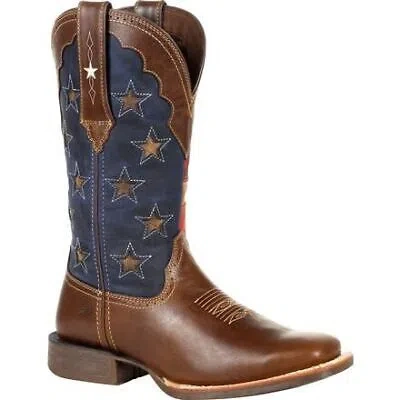 Pre-owned Durango Women's 12" Lady Rebel Pro™ Vintage Flag Western Boot Sable Brown/vintag In Sable Brown And Vintage Flag