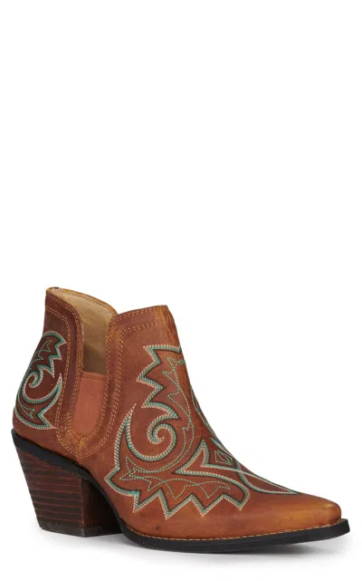 Durango Women's Crush Gold Brown Snip Toe Cowboy Bootie
