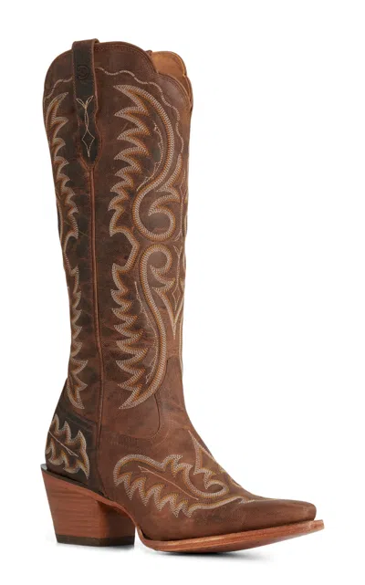 Durango Women's Driftwood Brown Zip Snip Toe Cowboy Boots