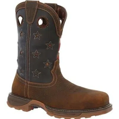Pre-owned Durango Work Men's 11" Maverick Xp™ Composite Toe Waterproof Western Work Boot B In Brown