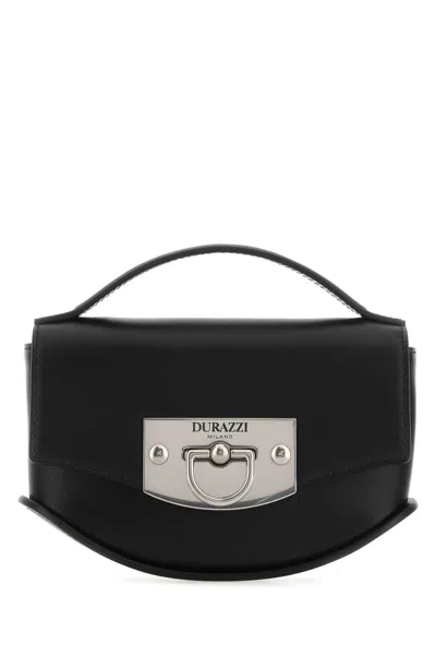 Durazzi Black Leather Mini Swing Handbag