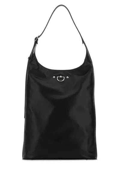 Durazzi Durable Lamb Nappa Cavalry Shoulder Handbag With 28 X 37 X 9 Cm Profile In Black