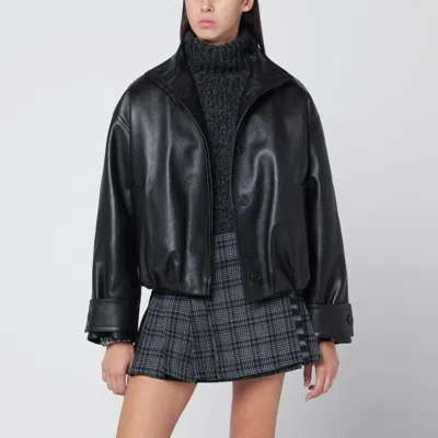 DURAZZI MILANO BLACK LEATHER BOMBER