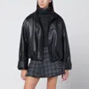 Durazzi Milano Leather Bomber Jacket In Black