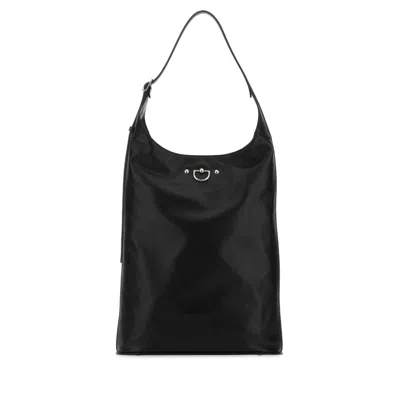 Durazzi Milano Black Nappa Cavalry Shoulder Bag