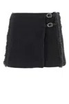 Durazzi Milano Black Stretch Polyester Mini Skirt In Black